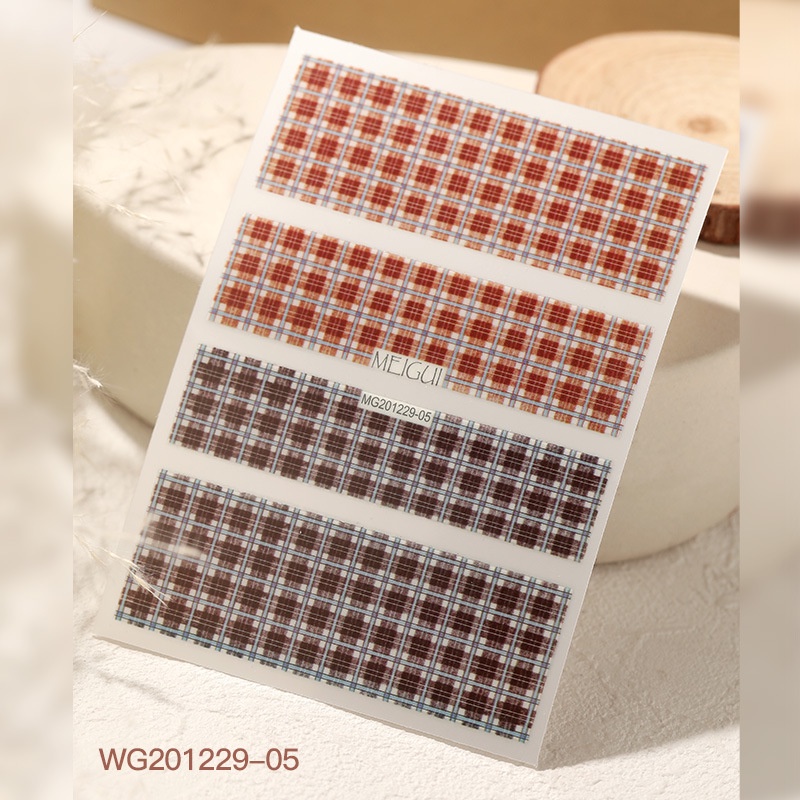 Sticker Nail Họa Tiết Caro, Phụ Kiện Nail Noel - Vani Store