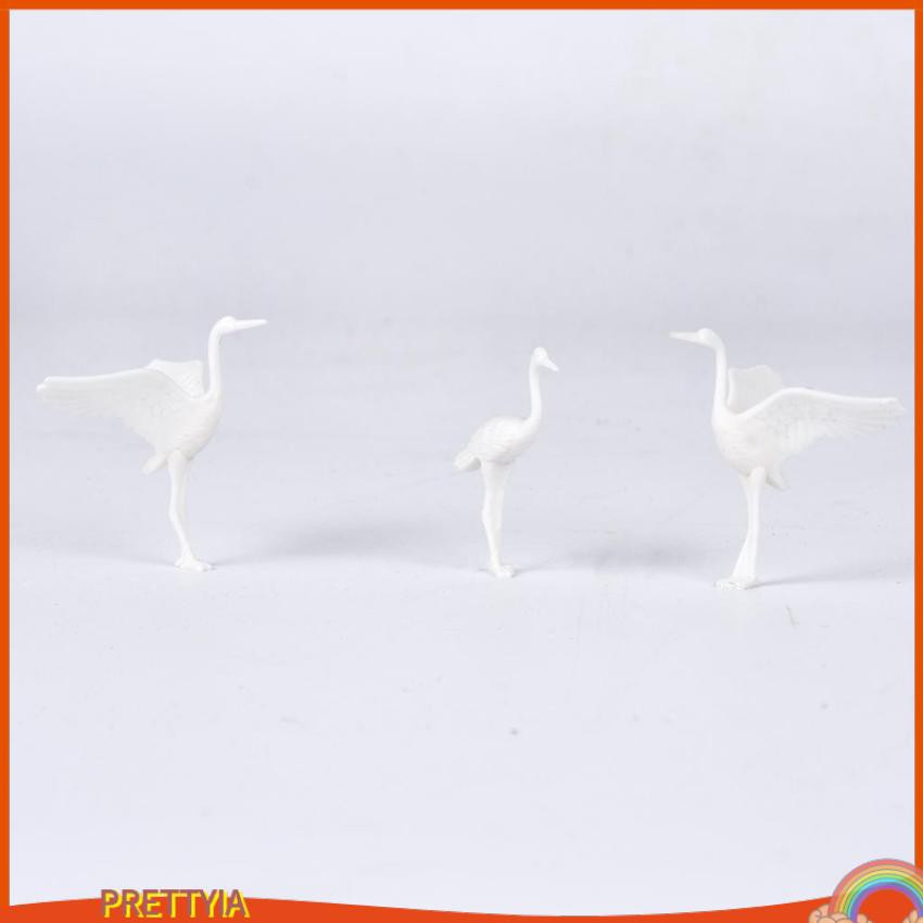 Set 10 Tượng Chim Hạc Bằng Nhựa Dùng Trang Trí Tiểu Cảnh