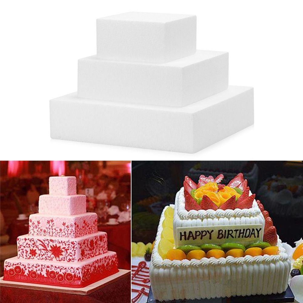 Khuôn Xốp Polystyrene Hình Vuông Làm Bánh Kem Trang Trí Đám Cưới DIY