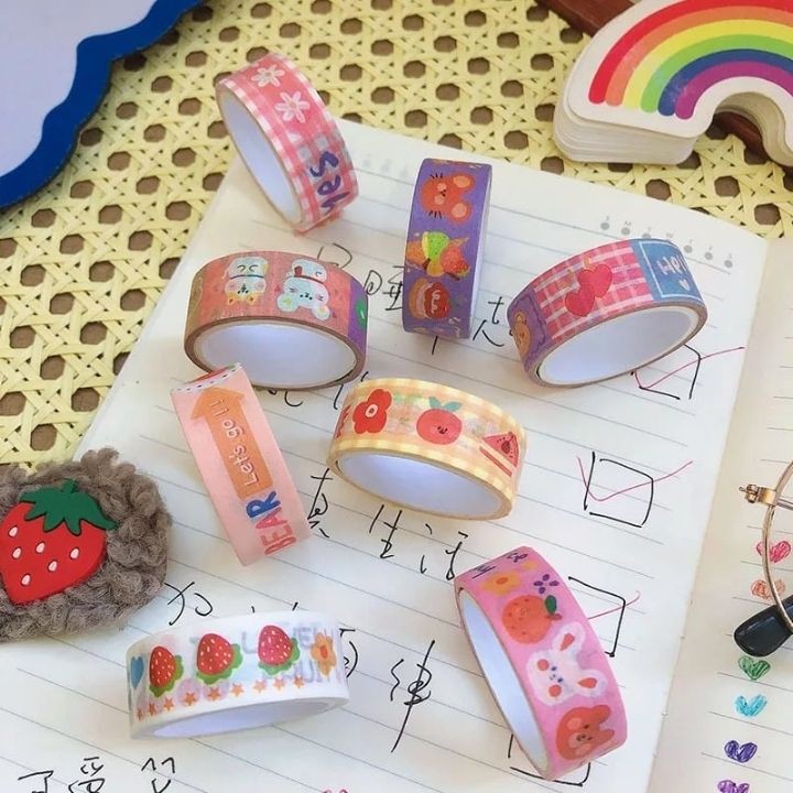 Cuộn Băng Dính Washi Tape Băng Keo Dán Washi Tape Trang Trí Cho Bạn Gái Bé Gái