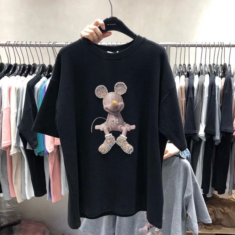 NRVP Áo thun nữ ngắn tay cổ tròn thời trang Hàn 2021