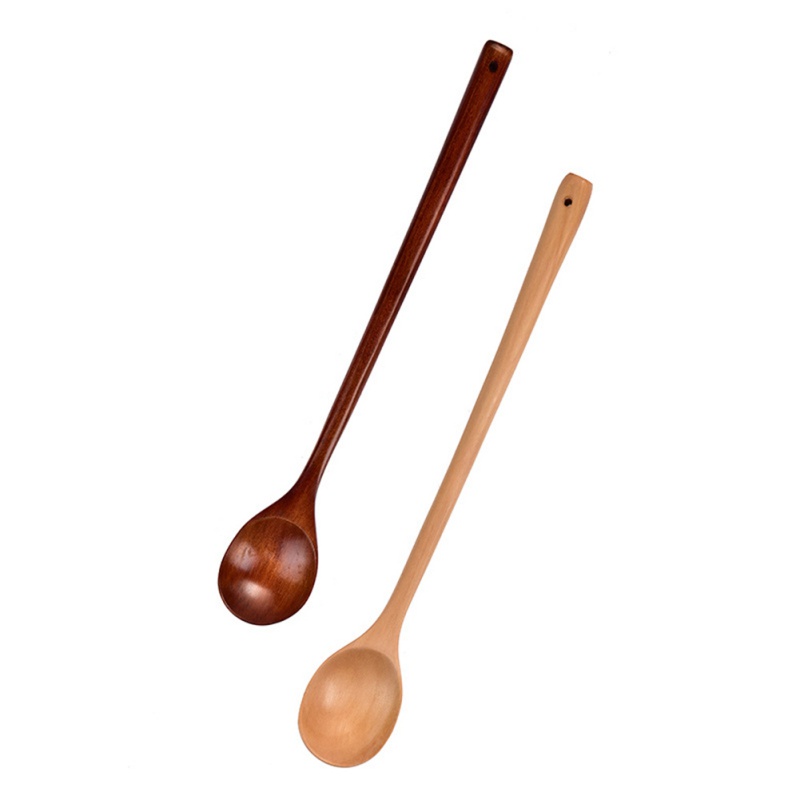 Muỗng Súp Bằng Gỗ Cán Dài 33cm Màu Sắc