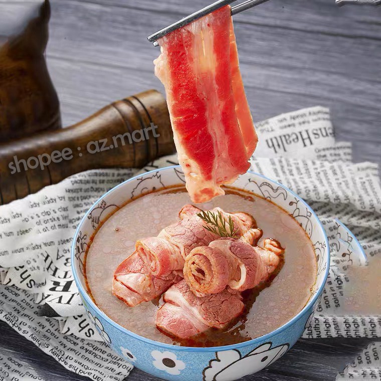 Ba Chỉ Bò Mỹ Cuộn Nhúng Lẩu Thả Lẩu