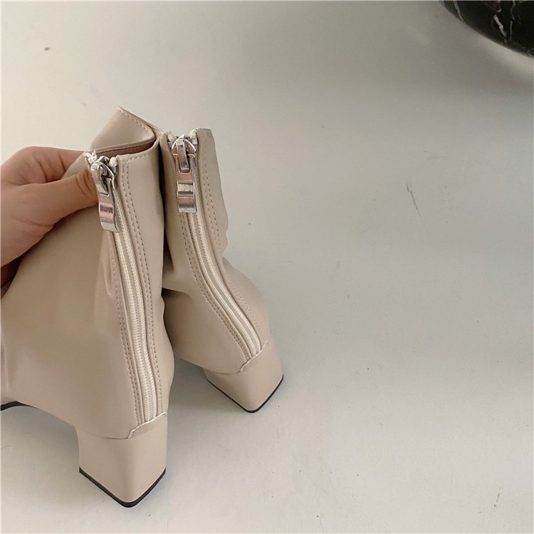 [TẶNG KẸP TÓC] BỐT NỮ BOOT THỜI TRANG 2021 DA MỀM NHĂN KHÓA KÉO HOT TREND - F6