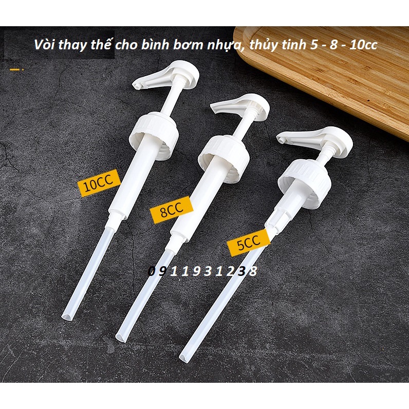 Vòi bình bơm nhựa 1600ml - bình bơm thủy tinh 1100ml
