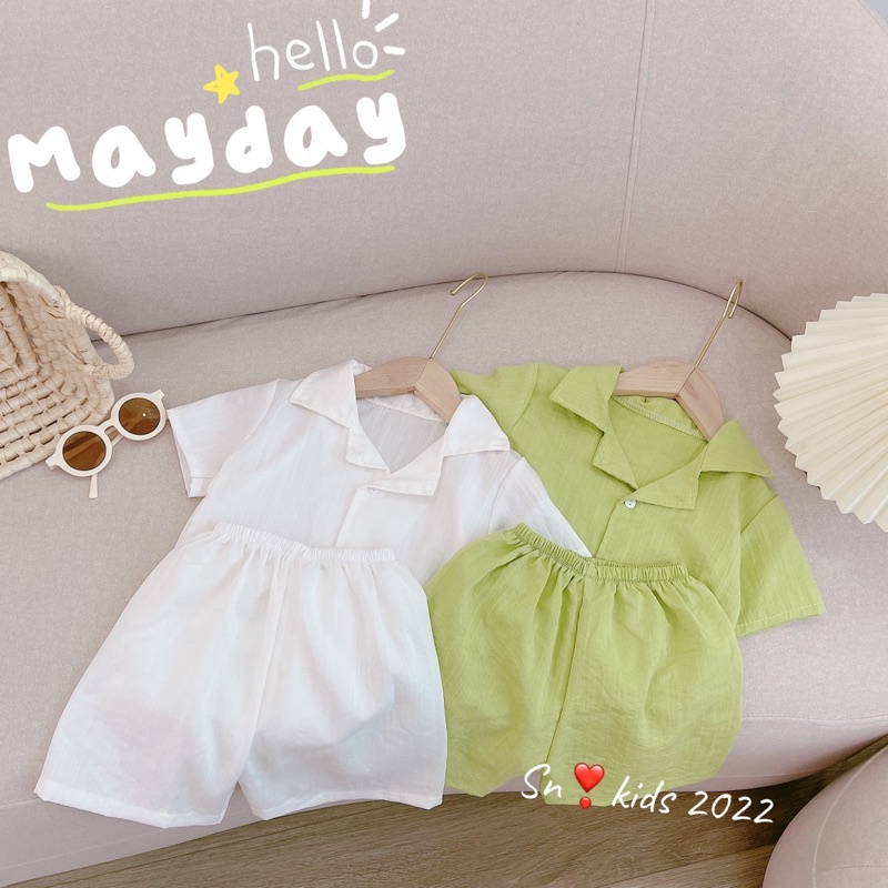 Bộ đũi cổ bẻ sn kids cho bé trai