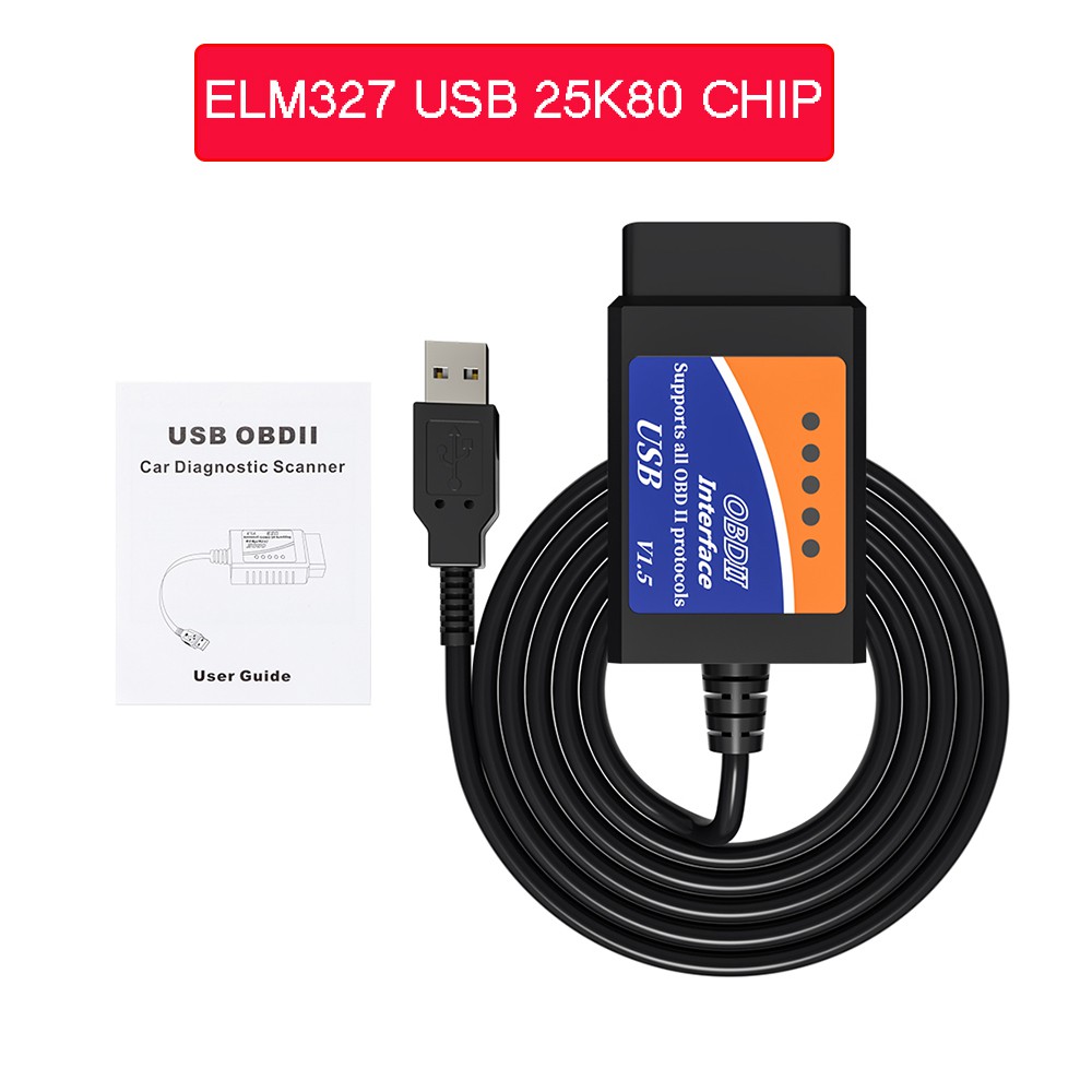 Thiết Bị Chẩn Đoán Lỗi ELM327 USB OBD2 FTDI FT232RL Chip OBD 2 Cho PC Elm 327 V1.5 ODB2