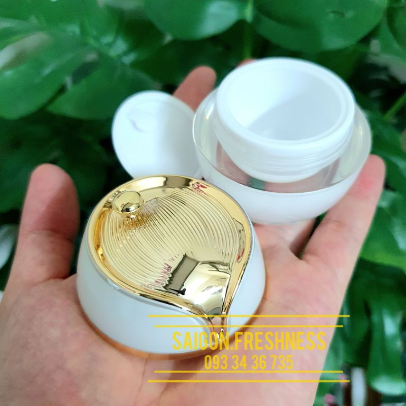Lọ đựng mỹ phẫm - hủ chiết kem kiểu vỏ sò - Vàng, Đen, Trắng
