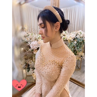 Áo dài cô dâu hàng thiết kế cam kết y hình