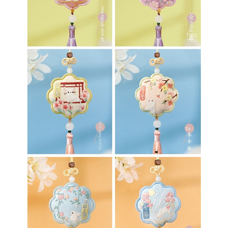 Mặt dây chuyền phước lành Ping'an thêu tay Tự làm món quà sinh nhật tự làm cô gái tặng bạn trai, bạn gái và những người yêu thích món quà đi lạc