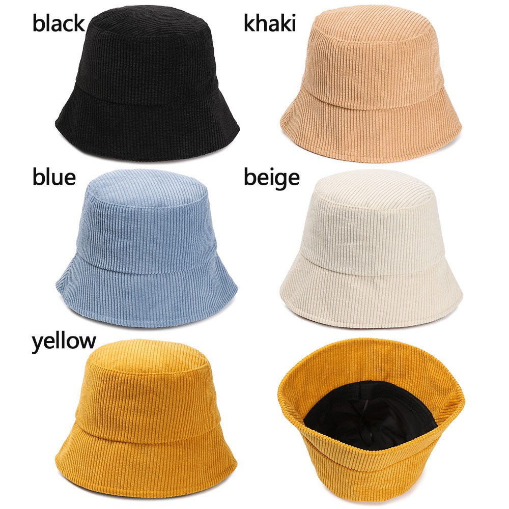 Nón xô vải nhung màu trơn thời trang mùa đông cho cả nam và nữ