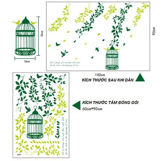Decal dán tường 3D Giàn lá rơi DH056