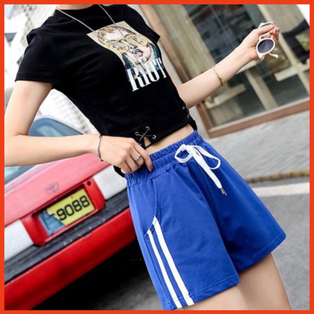 quần đùi nữ chạy viền 2 bên hông thun cotton mềm mịn co giản 38kg-60kg