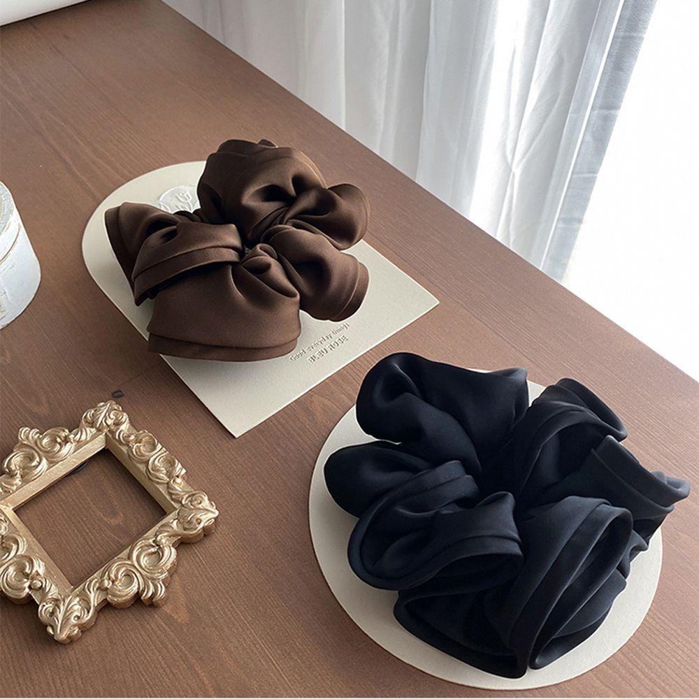 Dây Buộc Tóc Vải Satin Viền Bèo Kiểu Retro Sang Trọng WMES15H