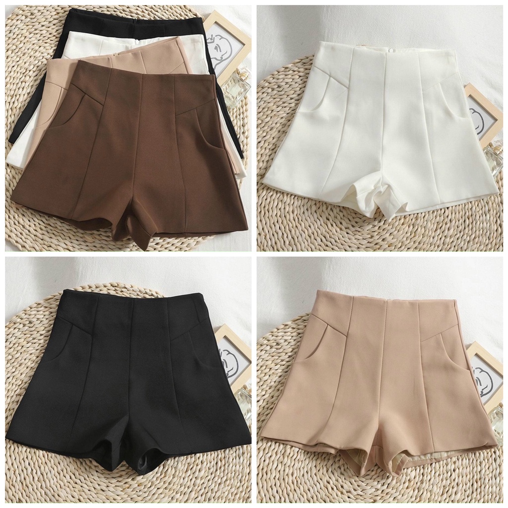 Quần short nữ quần đùi vải tuyết mưa Quần đùi nữ khóa sau lưng