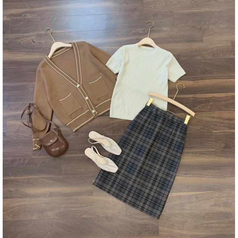 Chân váy dạ 2 màu