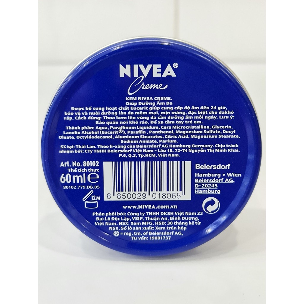 Kem Dưỡng Ẩm Da NIVEA Creme 60ml Thái Lan