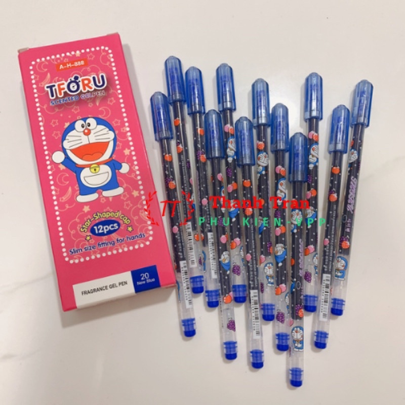 Hộp 12 cây bút gel nho TFORU mực tím, xanh