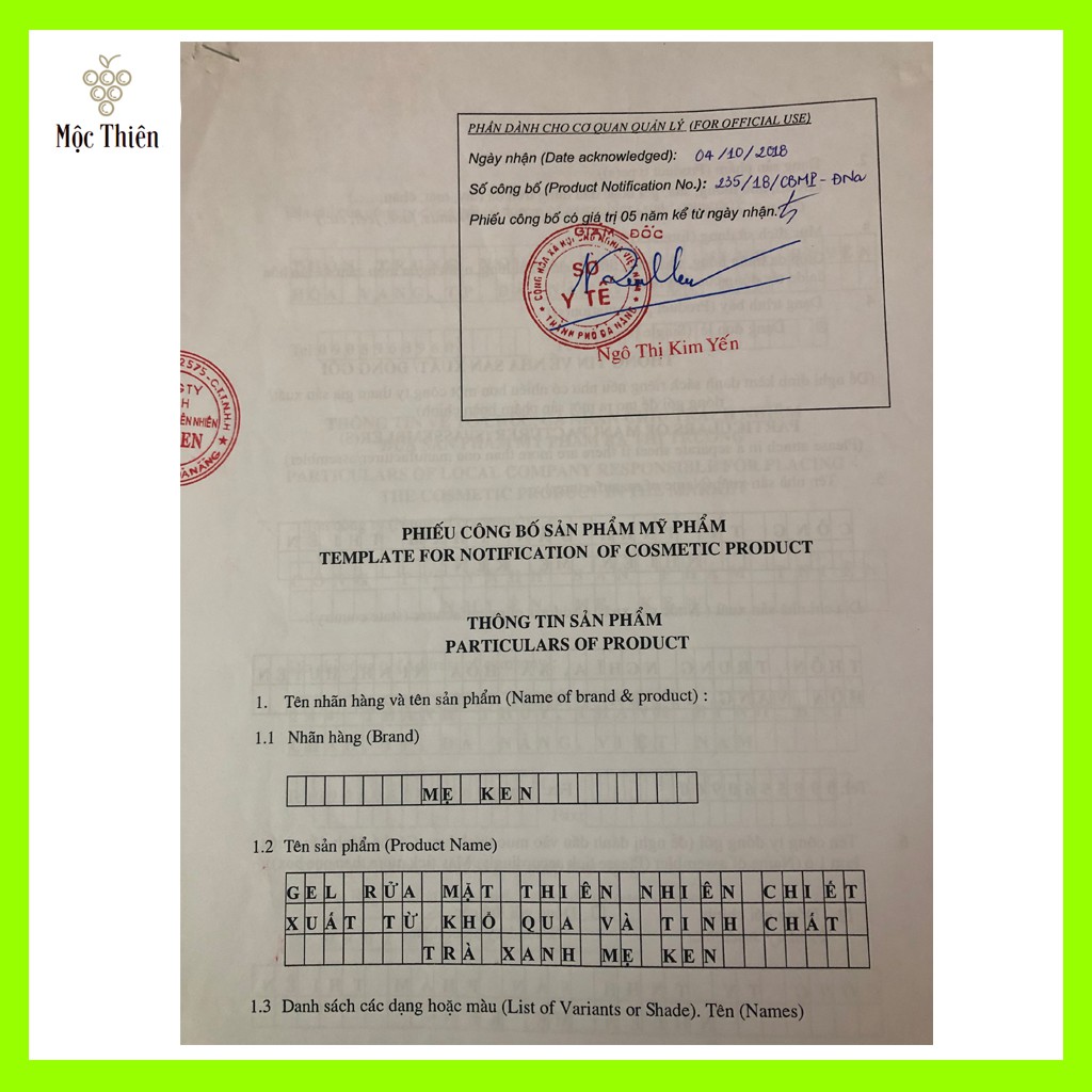 Sữa rửa mặt chiết xuất khổ qua và trà xanh dành cho da hỗn hợp, da nhờn, giảm mụn, dưỡng ẩm MẸ KEN dạng gel 100ml