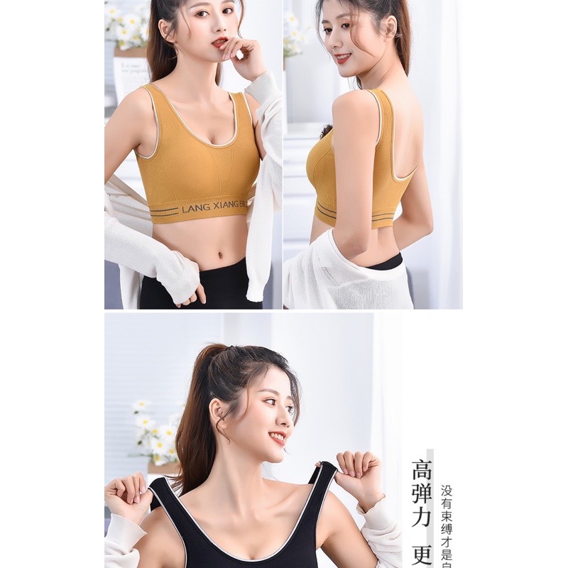 Áo bra gym yoga bra thể thao 5720 viền kim tuyến cực đẹp dáng crotop hàng xịn giá rẻ kèm mút ngực không gọng