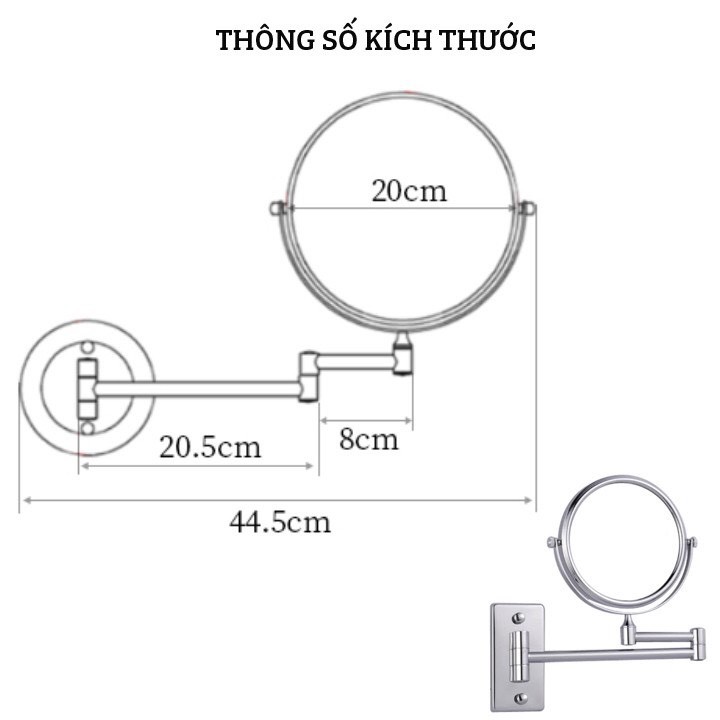 (Mua 1 tặng 1) Gương treo tường phòng tắm phòng ngủ gương phóng to phong cách Châu Âu VIVA HOUSE