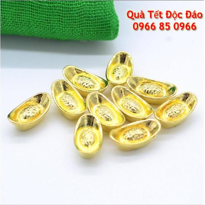 Đồ thờ cúng phong thủy thỏi vàng kim nguyên bảo hút tài lộc Thỏi vàng Thần Tài đồng mạ vàng tài lộc giàu có