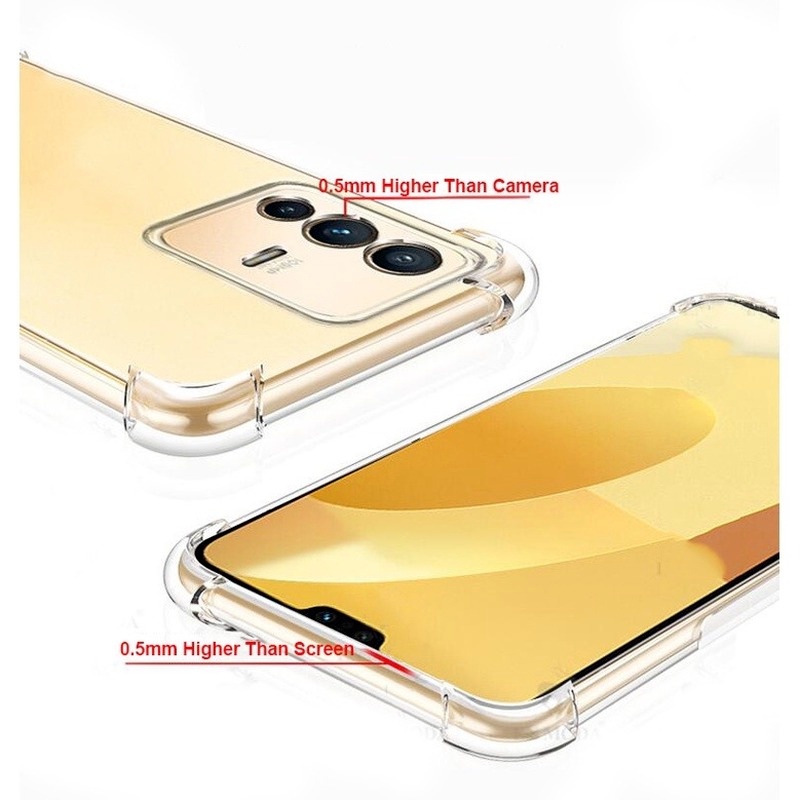 Ốp Lưng Silicone Trong Suốt Chống Sốc Cho Vivo V23 5G V23 Pro S12 Pro Y76S Y74S Y32 Y21Y Y33T Y21a Y21e