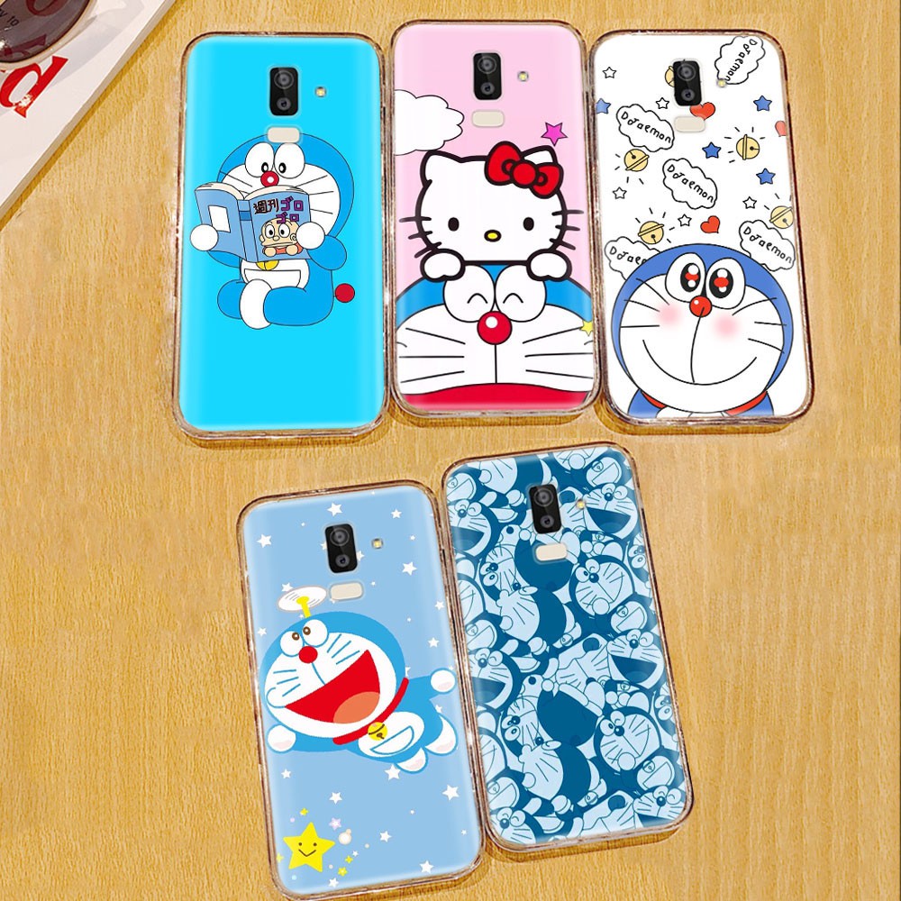 DORAEMON SAMSUNG Ốp Lưng Trong Suốt In Hình Doraemon Cho Samsung Galaxy J8 Plus J6 Prime J7 Duo Pro