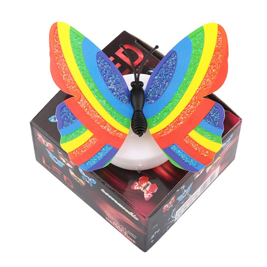 【COD】Colorful Butterfly Night Light Pasted LED Decorative Wall Light Wall Sticker