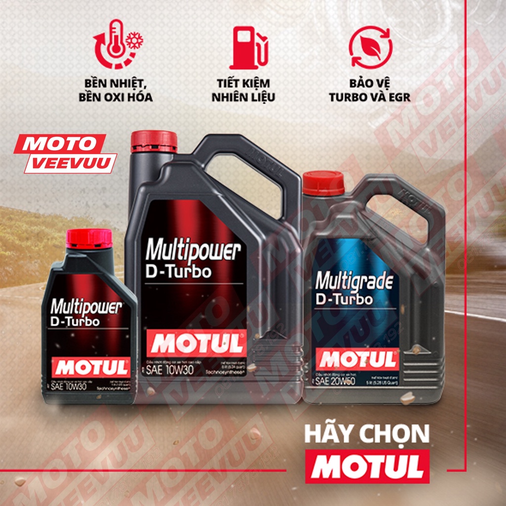 Dầu nhớt oto MOTUL MULTIPOWER D-TURBO 15W40 5 Lít Động cơ dầu Diesel