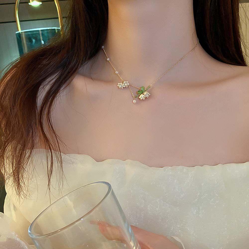 AROMA Vòng cổ Mặt Hoa Phong Lan Thời Trang Dành Cho Nữ