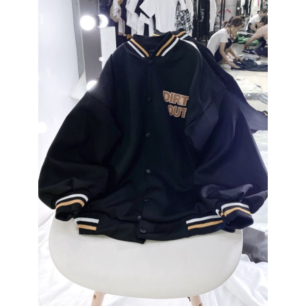 Áo Khoác Bomber Viền Siêu Hot , Unisex Phom Thụng Tay Bồng (Kèm Ảnh Thật)