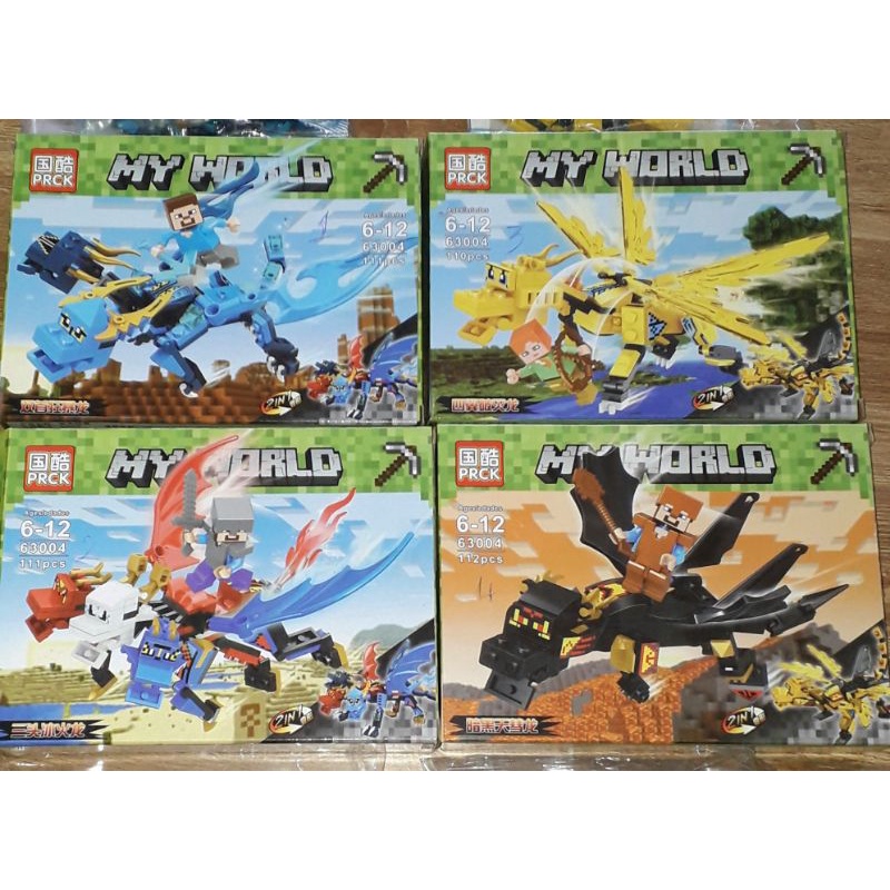 Lắp ráp 1 hộp LegoMyWord Rồng 63004 có nhiều chi tiết bằng nhựa ABS