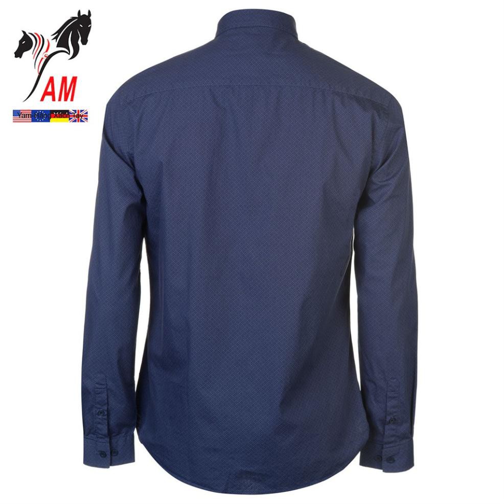 [100% cotton] Áo Sơ Mi Nam PIERRE Cardin AOP Long Sleeve Shirt Mens  (Slim fit - Màu Xanh - Size EU - UK)