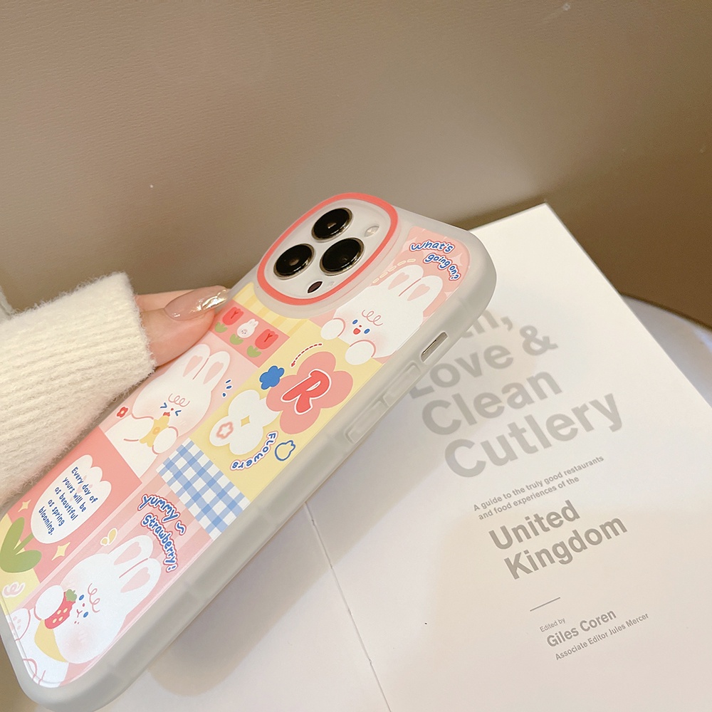 Ốp Điện Thoại TPU Mềm Chống Sốc Hình Thỏ Hoạt Hình Cho iPhone 11 12 13 Pro max mini XS max xr 7 8 se2020 plus