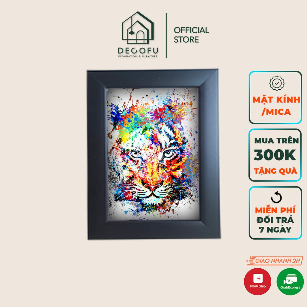 Khung ảnh B6 DECOFU viền trơn, khung hình treo tường 13x18 mặt kính sang trọng - bảo hành gãy vỡ