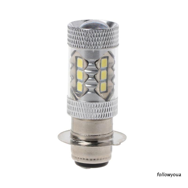 Đèn pha 16 bóng LED PX15D H6 80W 6500K ánh sáng trắng dành cho xe đạp/xe máy