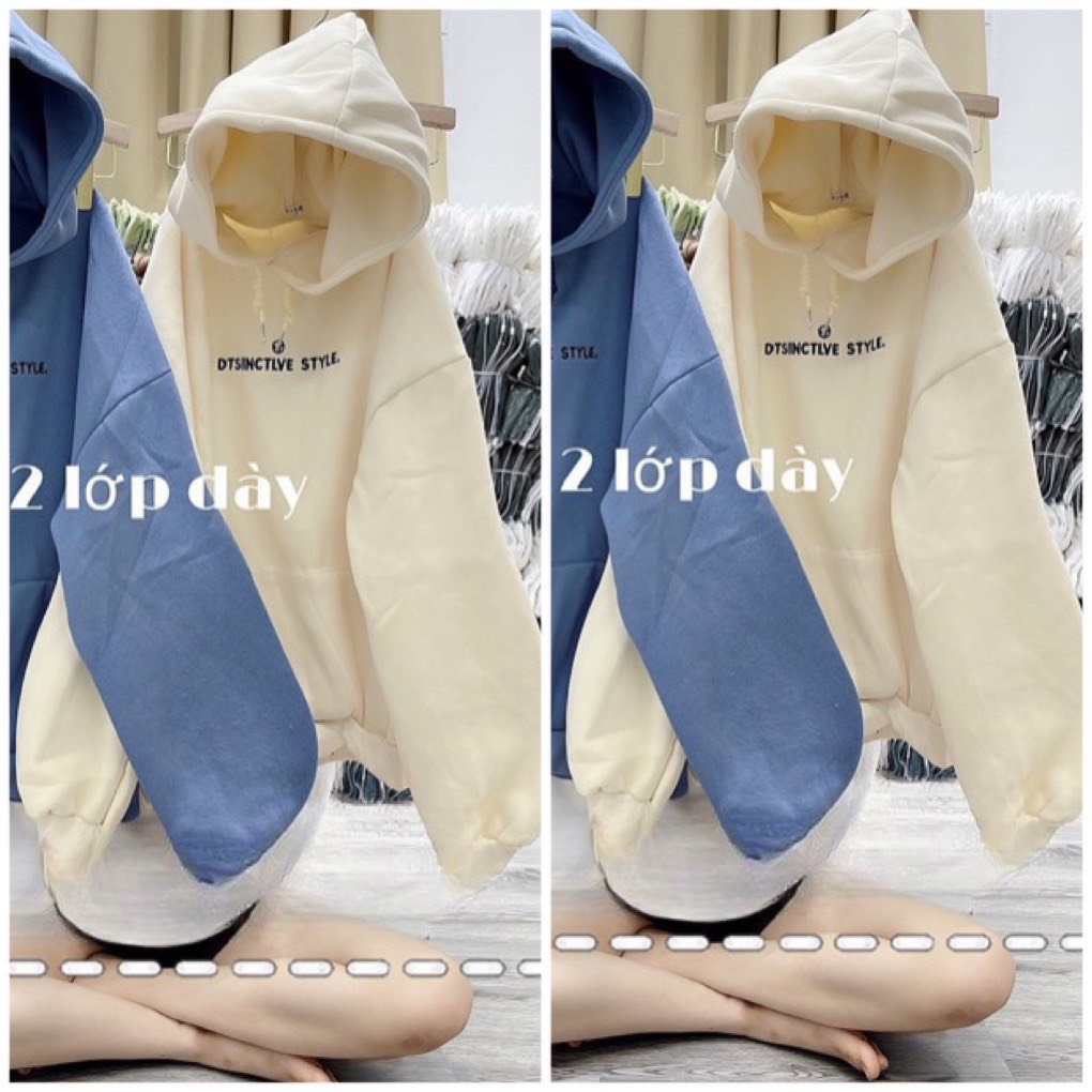 Hoodie Chất  Nỉ Sweater Dáng Rộng Nam Nữ Thêu Ngực Chữ Kiểu Dáng Năng Động Trẻ Trung Basic