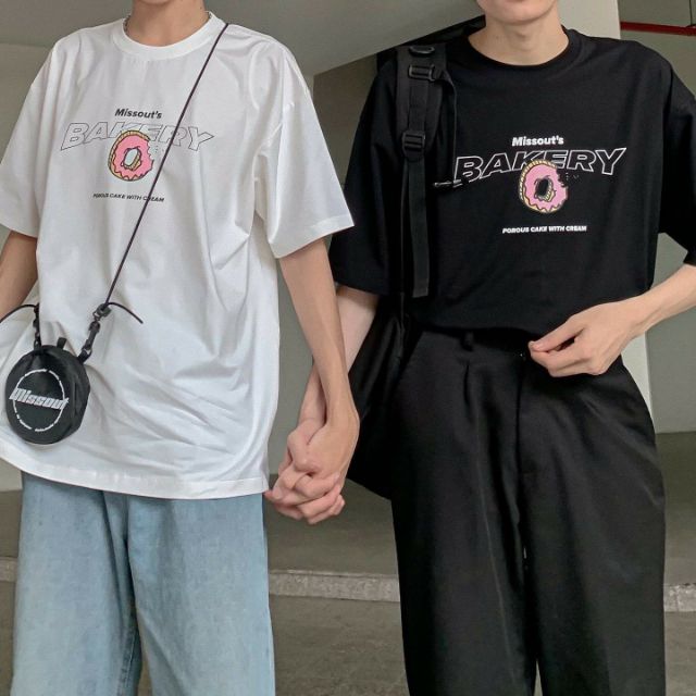 Áo thun tay lỡ Unisex dạng cặp BAKERY