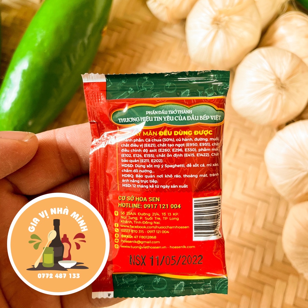 TƯƠNG CÀ DẠNG GÓI  MÀU HOA SEN 15GR/100GÓI/LÓC