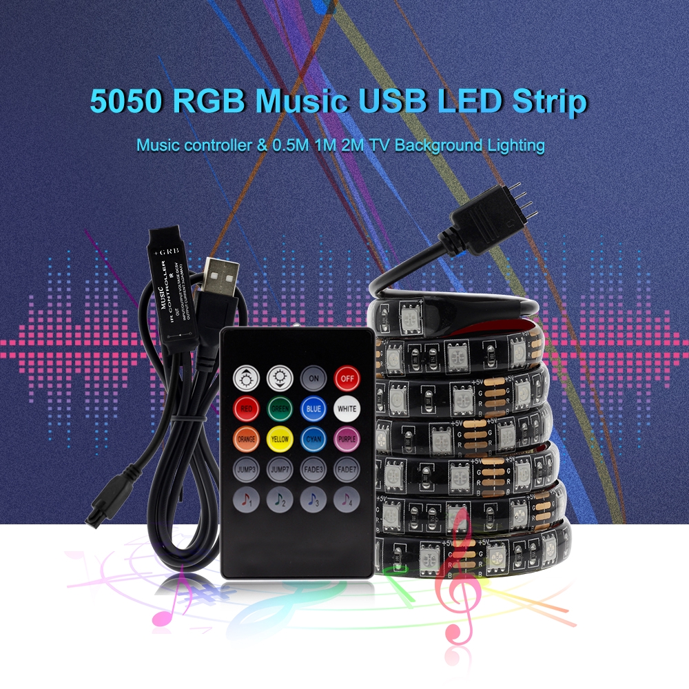 Bộ Dây Đèn Led Rgb 5050 Usb+Điều Khiển Từ Xa Rf