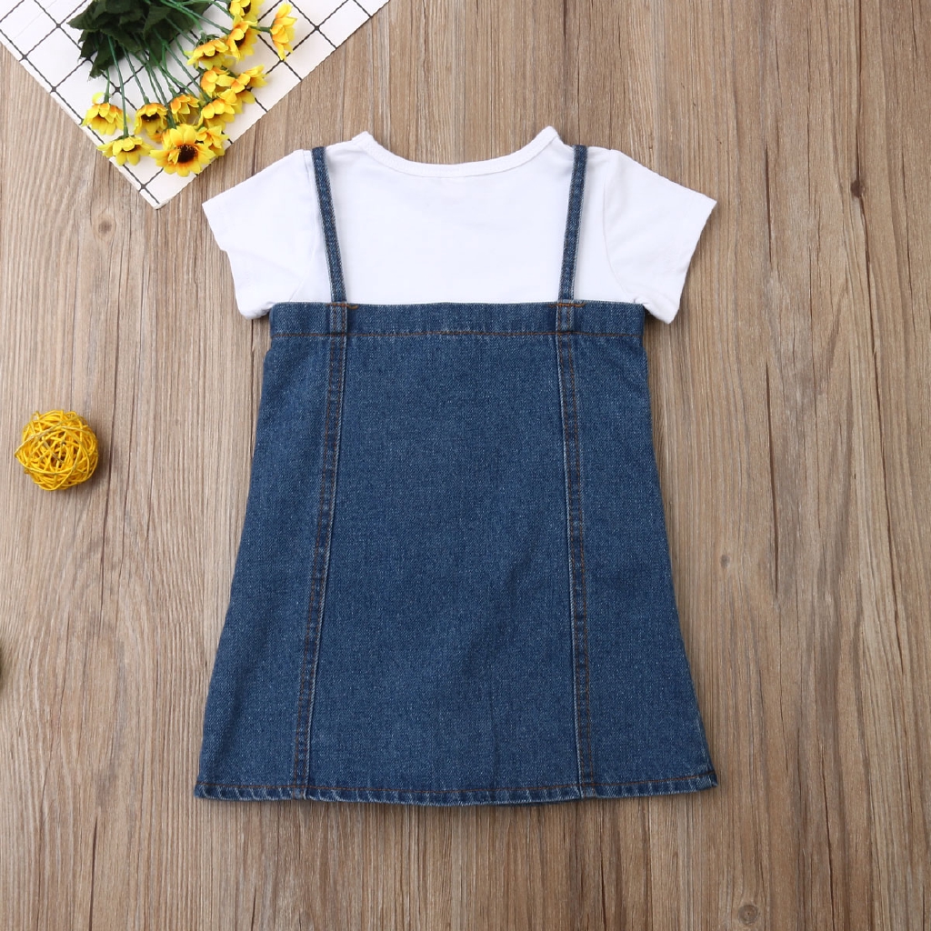 Set đầm denim + áo khoác jean dễ thương cho bé gái