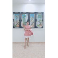 Set blazer kèm váy hồng sang chảnh