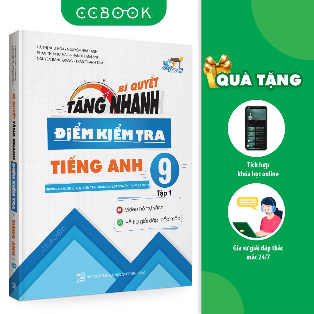 Sách - Bí quyết tăng nhanh điểm kiểm tra Tiếng Anh 9 Tập 1 - Tham khảo lớp 9 - Chính hãng CCbook