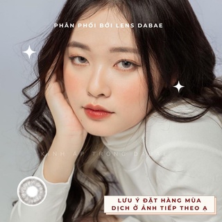 lens mắt cận nâu xám tây nâu pha xám sữa kính áp tròng Hàn Quốc MILK DABAE