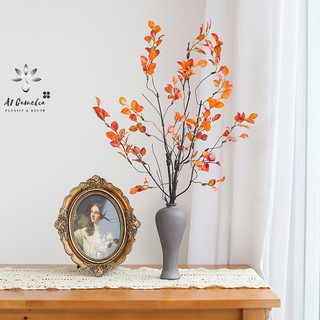 Hoa Decor - Là Nho Dại Camelia Decor Cao Cấp, Cành Dài 34cm Gồm 2 Nhánh, Uốn Dẻo Tùy Thích, Trang Trí Phòng Cực Sang