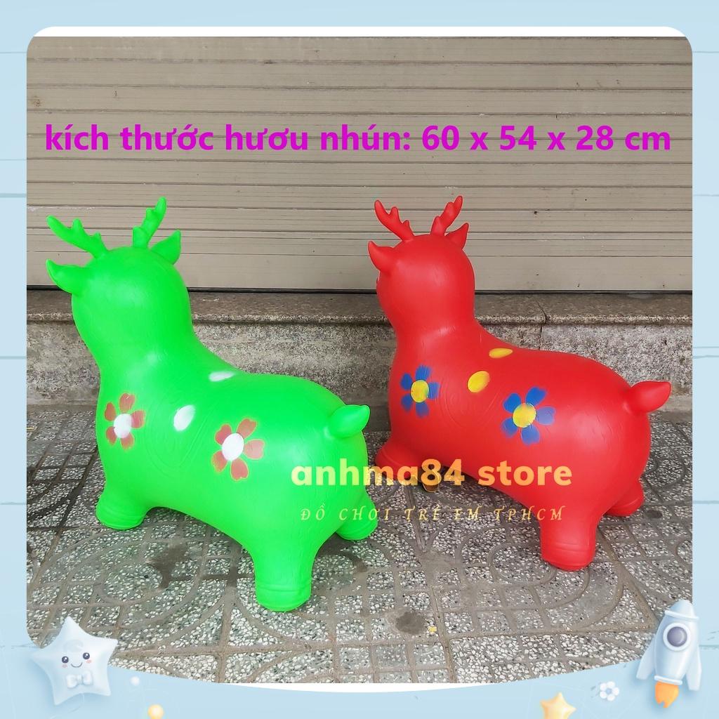 [HCM] Thú nhún bơm hơi HƯƠU cao cấp cho bé Size To 60cm - Thú Nhún Hình Hươu cho bé yêu loại dày - anhma84 store