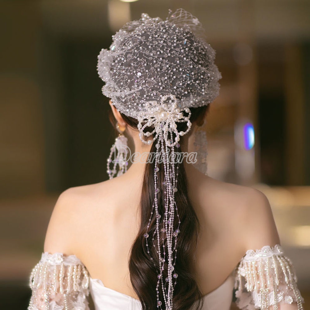 Trâm Cài Tóc Hoa Đính Ngọc Trai Thiết Kế Thời Trang Cho Cô Dâu