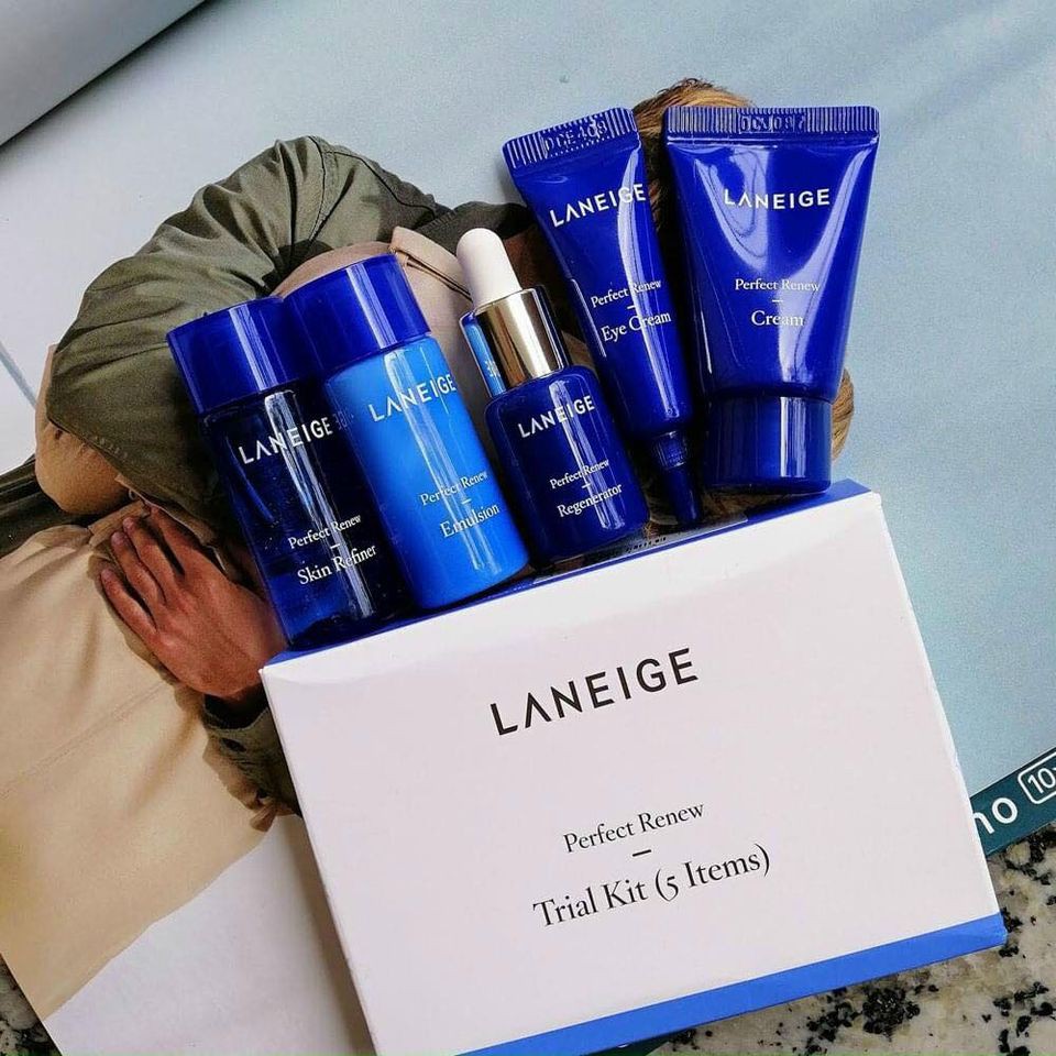 (hàng mới, HOT HOT)  Kit MINI 5 món dưỡng da toàn diện #Laneige 𝐏𝐞𝐫𝐟𝐞𝐜𝐭 𝐑𝐞𝐧𝐞𝐰 𝐓𝐫𝐢𝐚𝐥
