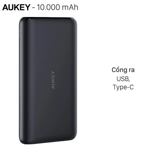 Pin sạc dự phòng Polymer 10.000mAh Type C Aukey PB-XN10 Đen